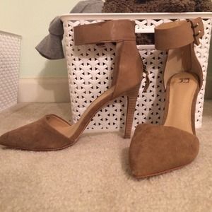 Leather and suede heels