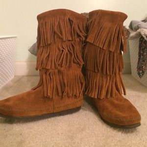 Minnetonka Tall Fringe Boots