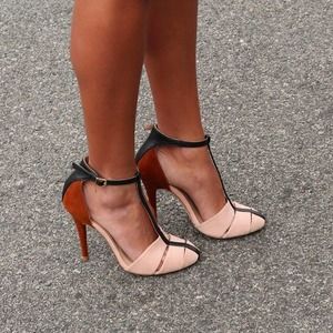 Zara T-Strap Sandal - Nude & Brown