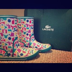 Lacoste rain boots, size 10.