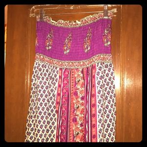 Strapless rayon maxi dress