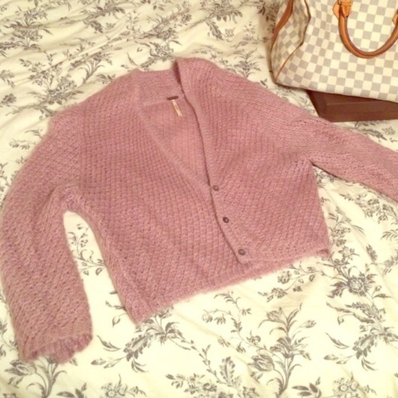 SOLD Free people cropped mohair shrug cardigan