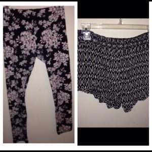 Leggings and Wet Seal shorts bundle