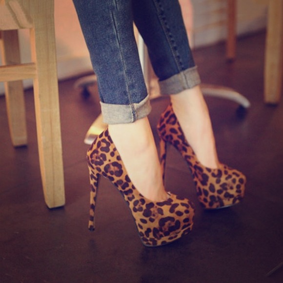 "Lilla" Leopard Print Heels with Hidden Platform