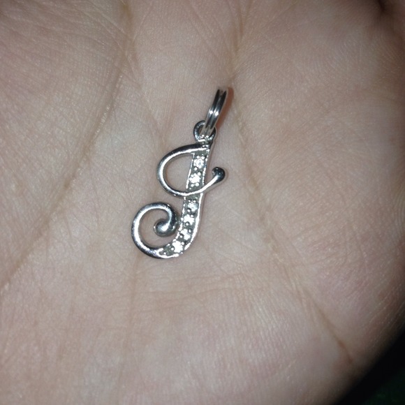 "J" silver design charm