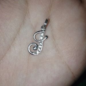 "J" silver design charm