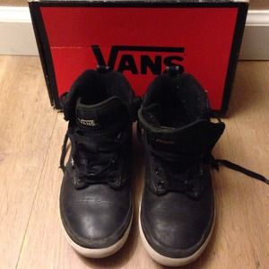 Leather black hightop vans