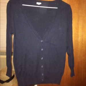 J. Crew Navy Blue Cotton Cardigan
