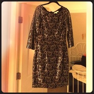 Erin Fetherson Metallic Lace Dress