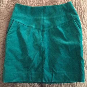Emerald Green Velvet Pencil Skirt