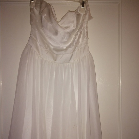 Strapless white dress