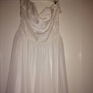 Strapless white dress