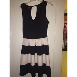 Dressy black & white skater dress