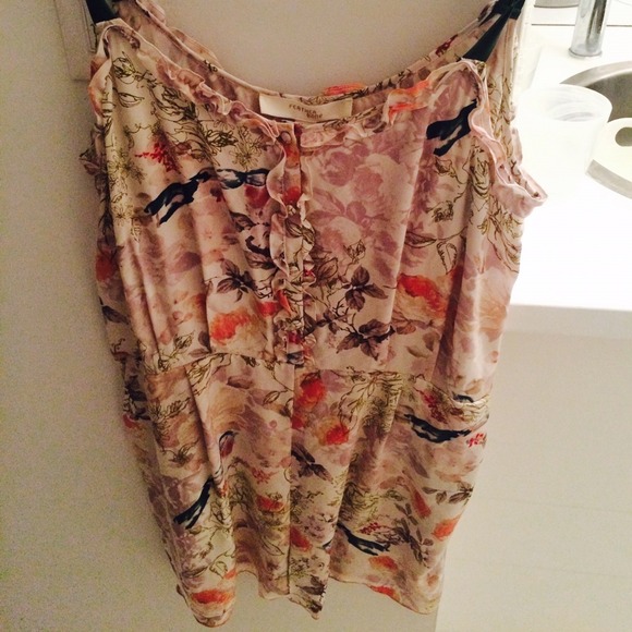 Anthropologie Feather Bone dress 100% silk