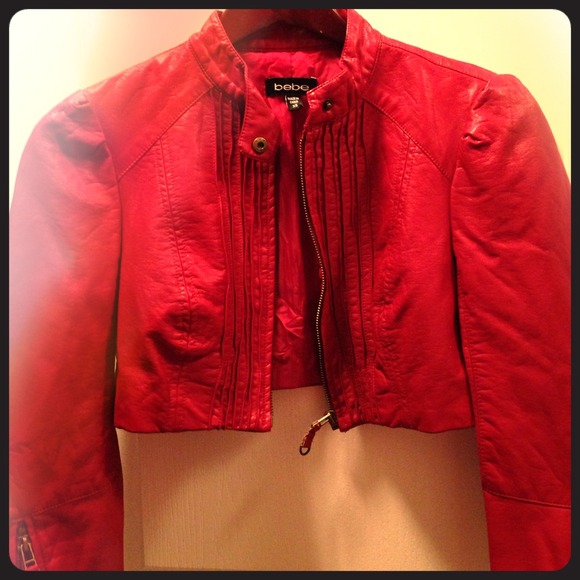 Faux leather crop jacket