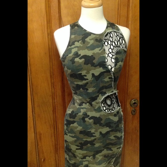 REDUCED!!!..Army Fatigue Fitted Dress - Picture 1 of 4