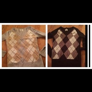 2 h&m argyle sweaters. One size S and one size M.