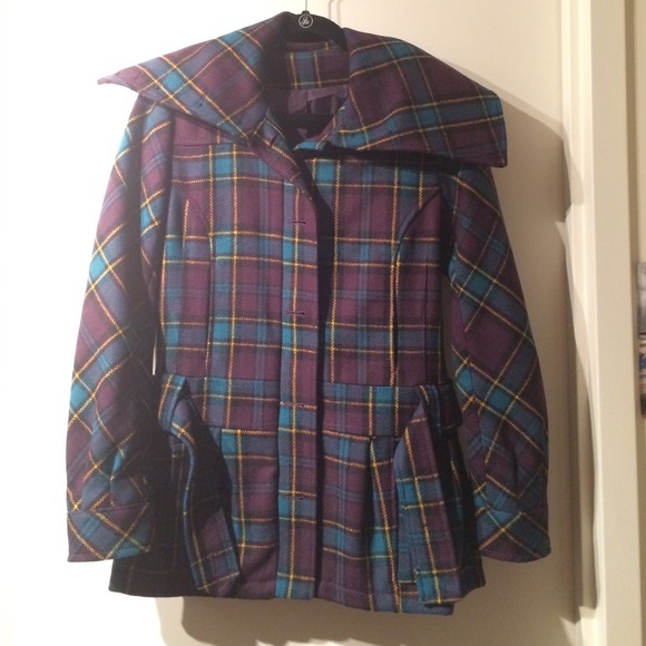 Vintage plaid jacket / coat