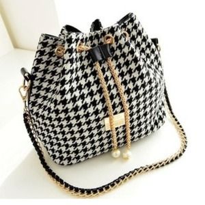 Tweed black white bag