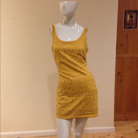 BEBE yellow dress