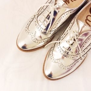 Sam Edelman Silver Oxfords
