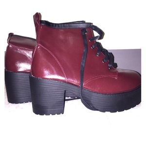 NWOT Doc Marten Inspired Maroon Boot