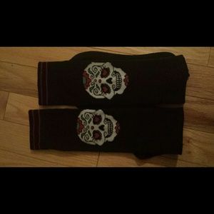 Sugar skull knee high socks