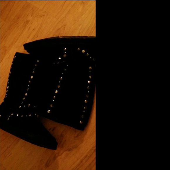 Studded black boots