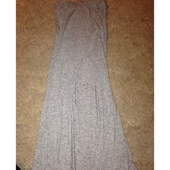 SOLD Gray maxi skirt with slit