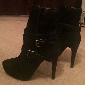 Black high heel booties