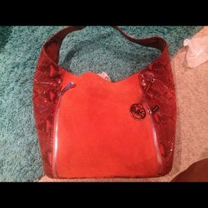 Scarlet orangish-red brand new MK bag
