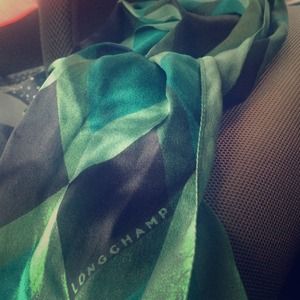 Longchamp 100% Silk Neck Scarf