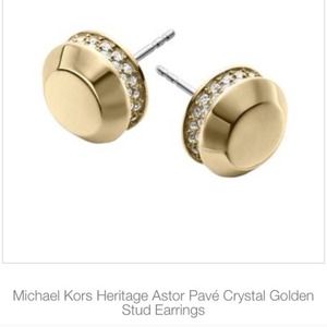 Michael Coors gold and crystal earrings