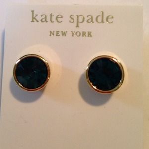 Kate Spade round  green earrings