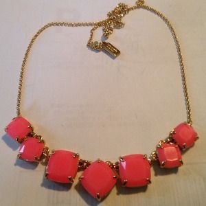 Kate Spade gold and pink stone necklace