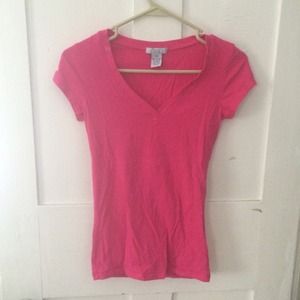 Deb bright pink v-neck