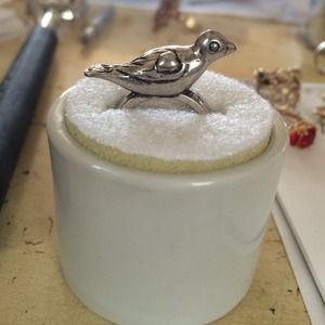 Cute silver tone ring