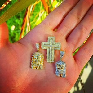 .925 silver gold finish jesus piece cross necklace