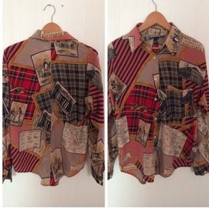 French inspired silk button down dolman shirt