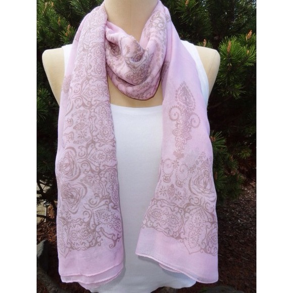 Accessories - Pastel pink and taupe scarf