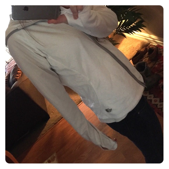 Light weight white north face zip up