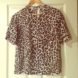 Equipment silk animal print top
