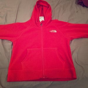 Red north face fleece hoody