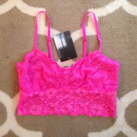 Pink lace bralette