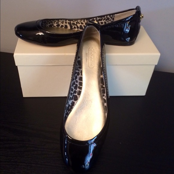 Coach black patent Anora flats, 7