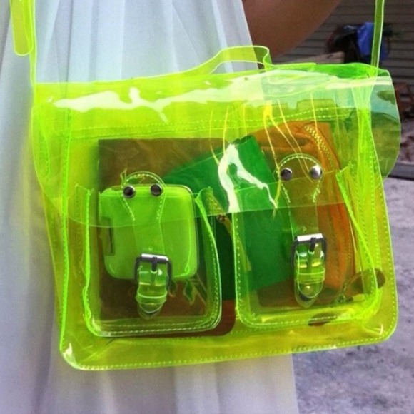 Clear Yellow jelly Crossbody Handbag