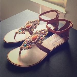 Embellished Sandals - Never Worn