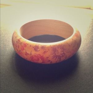 Forever 21 Floral Wooden Bangle