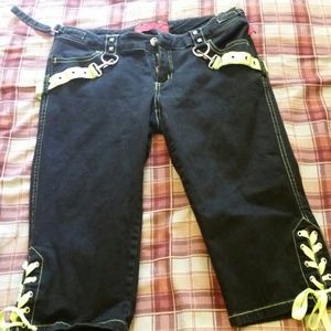 Tripp NYC Hot Topic Black and Neon Capris