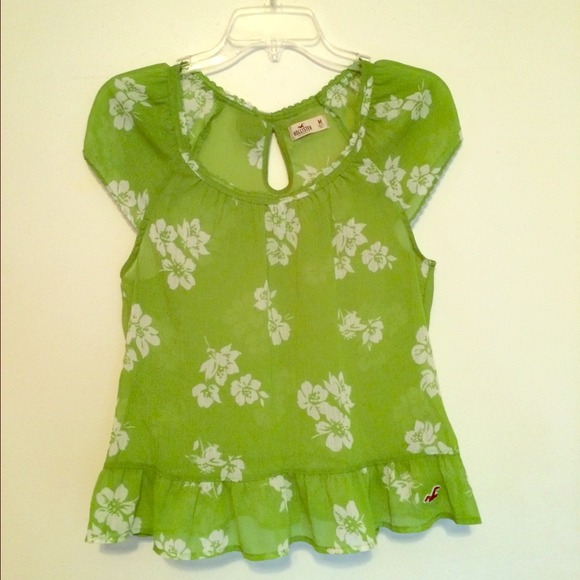Sheer Floral Hollister Blouse